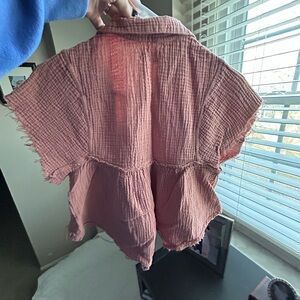 Altar'd State Textured Pink Blouse